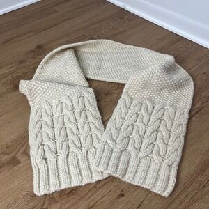 GAP Cream Cable Knit Wool‎ Mohair Scarf One Size Fits All